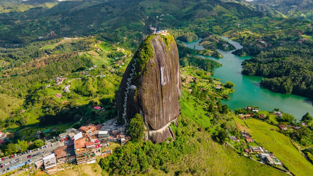 Aerial,View,From,The,Piedra,Del,Peñol,Next,To,The